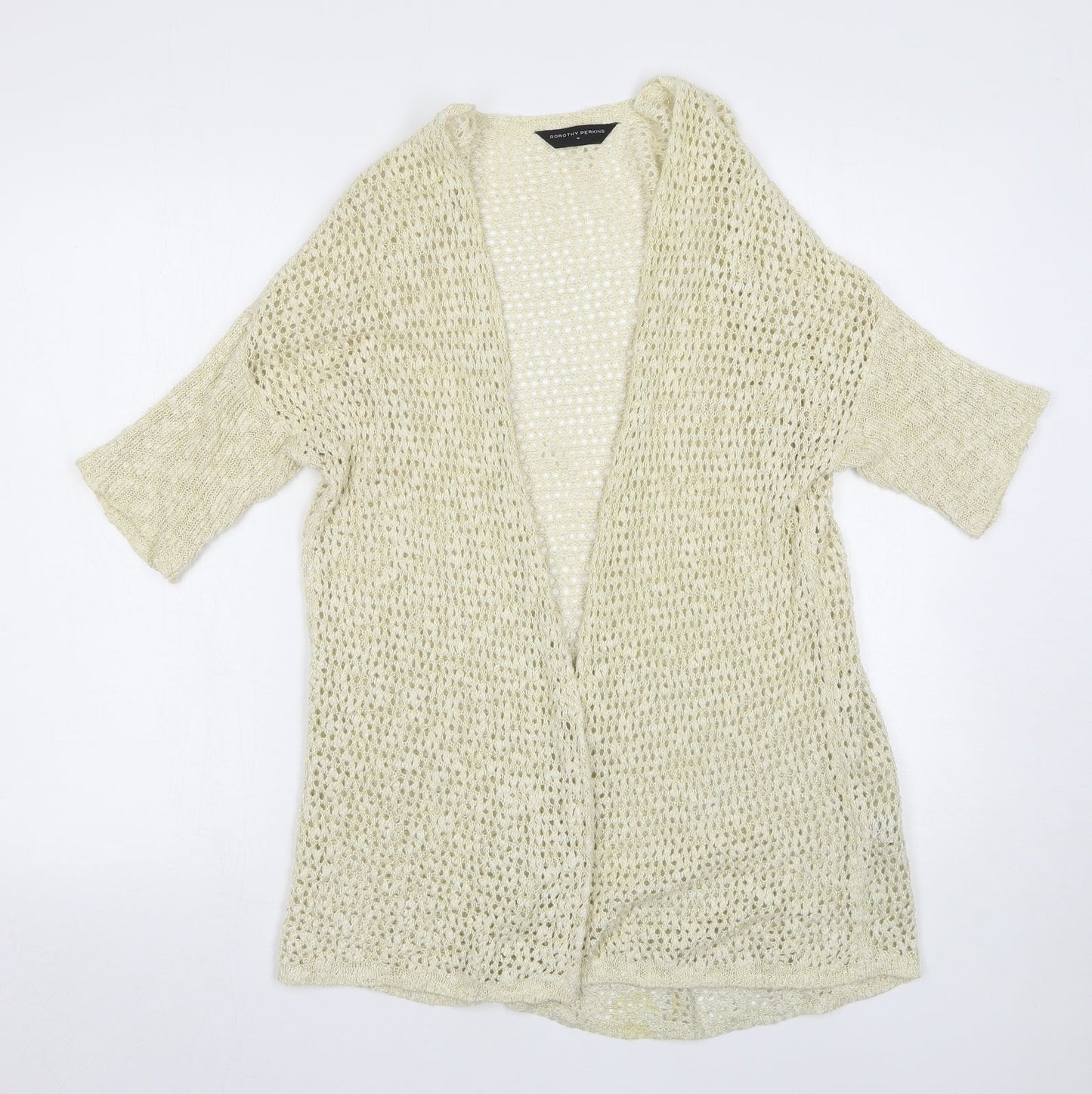 Dorothy Perkins Womens Beige V-Neck  Cotton Cardigan Jumper Size M