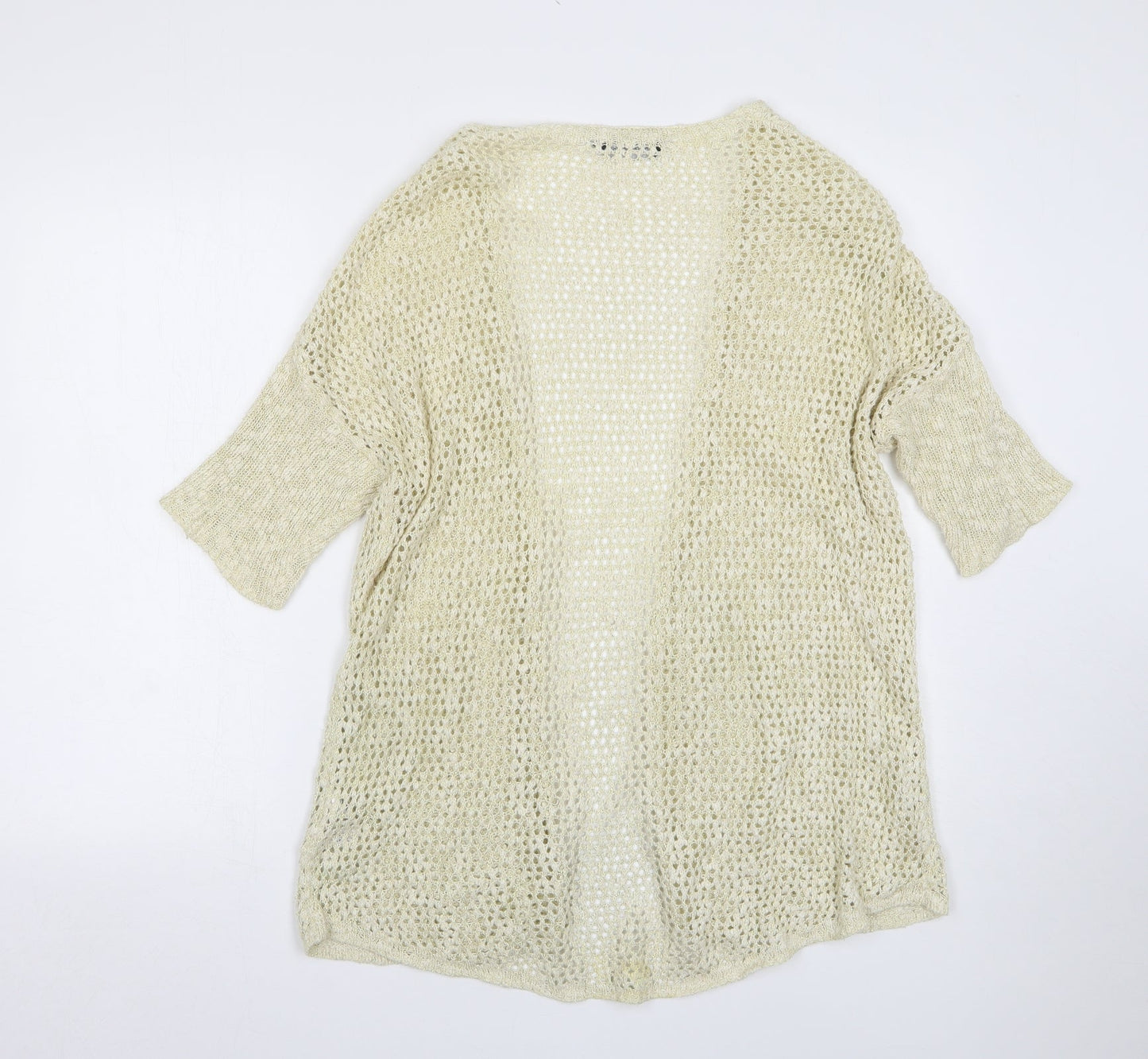 Dorothy Perkins Womens Beige V-Neck  Cotton Cardigan Jumper Size M