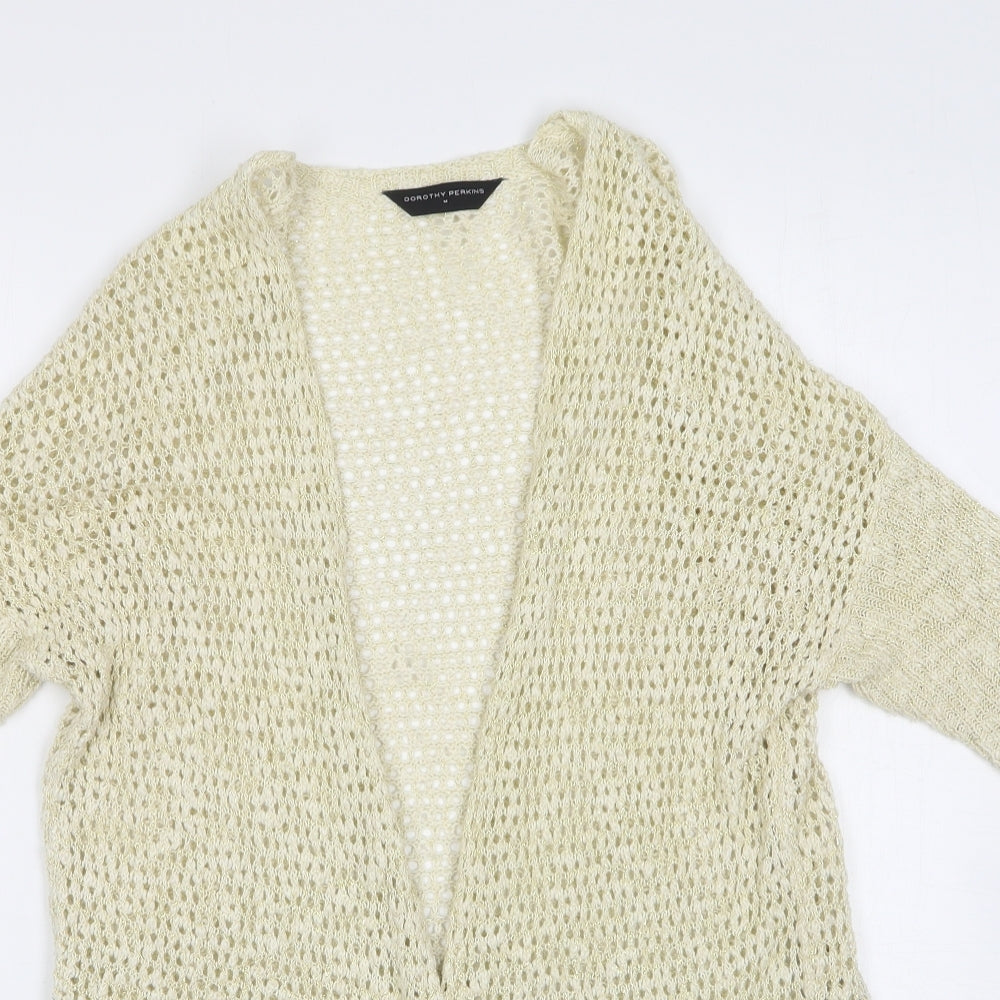 Dorothy Perkins Womens Beige V-Neck  Cotton Cardigan Jumper Size M