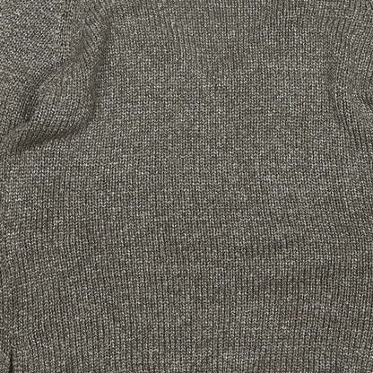 Brave Soul Womens Green V-Neck  Acrylic Pullover Jumper Size S
