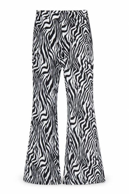 SHEIN Womens Black Animal Print Polyester Trousers  Size 6 L30 in Regular