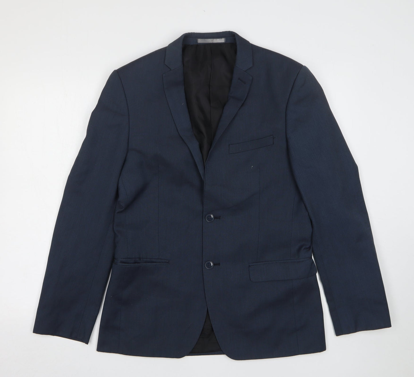 Red Herring Mens Blue  Viscose Jacket Suit Jacket Size 38