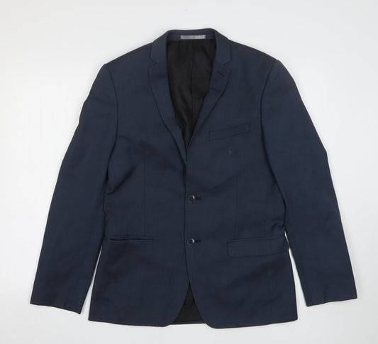 Red Herring Mens Blue  Viscose Jacket Suit Jacket Size 38