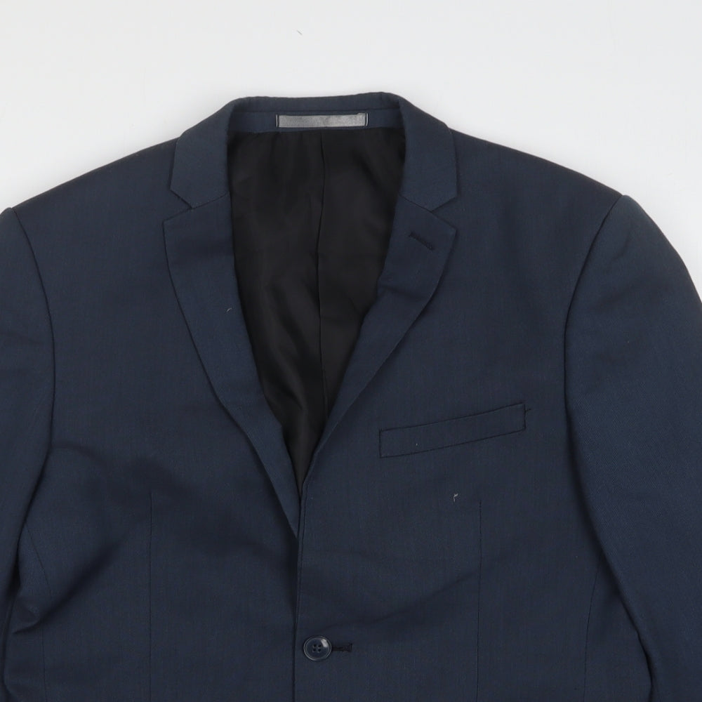 Red Herring Mens Blue  Viscose Jacket Suit Jacket Size 38