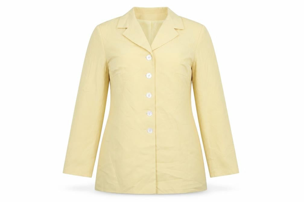 Louis Charles Womens Yellow  Polyester Jacket Suit Jacket Size 12