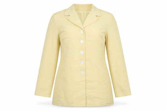 Louis Charles Womens Yellow  Polyester Jacket Suit Jacket Size 12