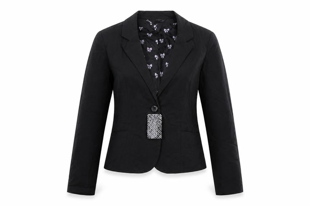 H&M Womens Black  Polyester Jacket Suit Jacket Size 10