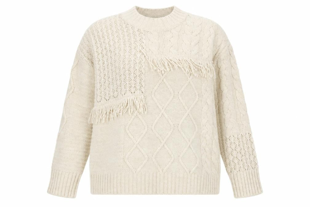Very Womens Beige Round Neck  Acrylic Pullover Jumper Size L