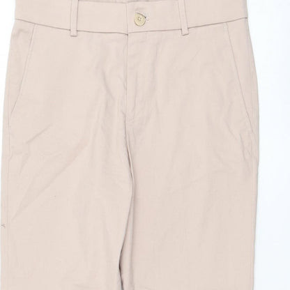 Uniqlo Womens Pink  Polyester Cropped Trousers Size 30 in L23 in Regular Zip