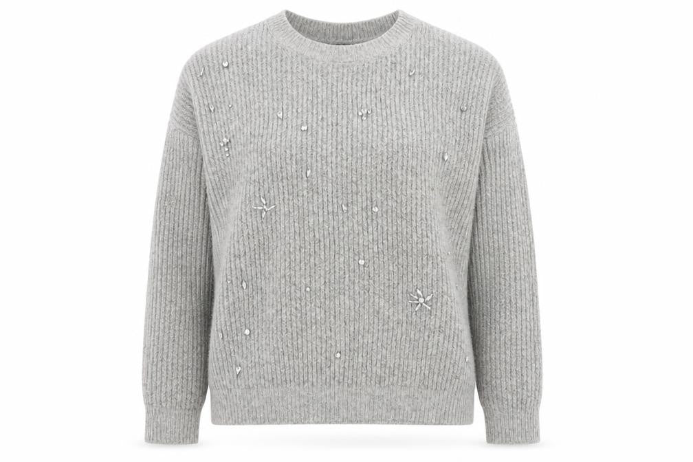 Primark Womens Grey Round Neck  Acrylic Pullover Jumper Size 10
