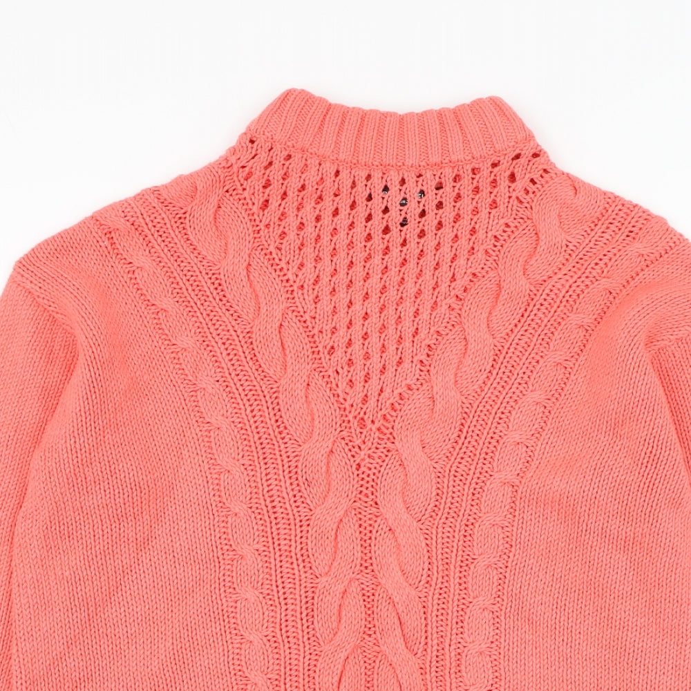 Dorothy Perkins Womens Pink Round Neck  Cotton Pullover Jumper Size 8