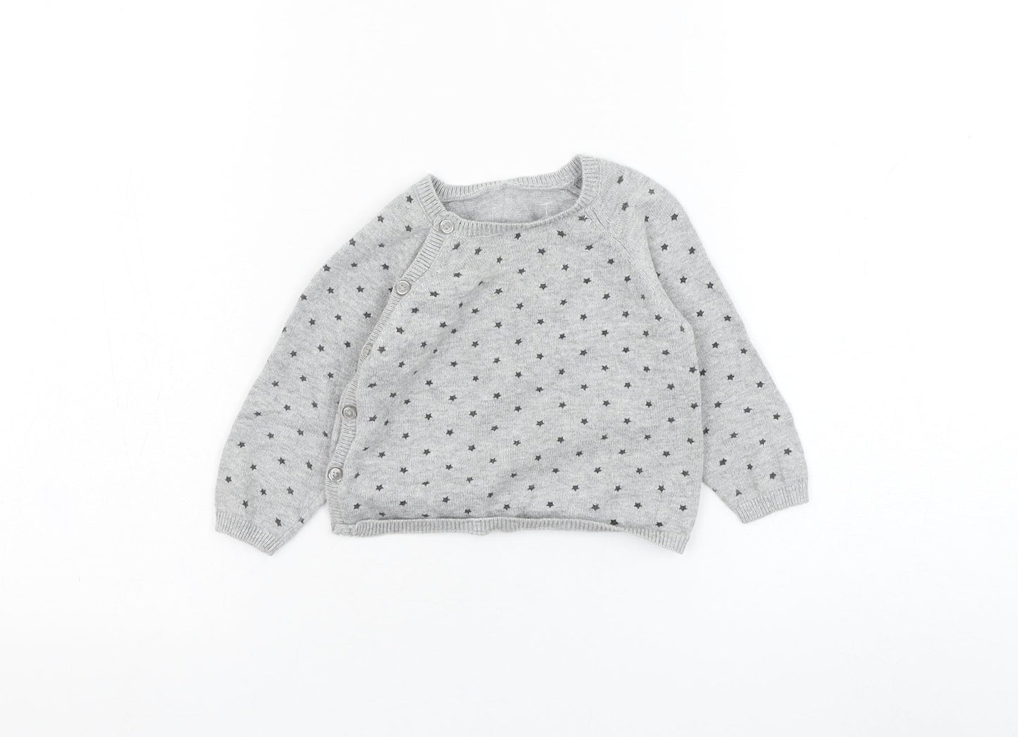 Matalan Girls Grey  Cotton Pullover Jumper Size 6-9 Months  Pullover - Star