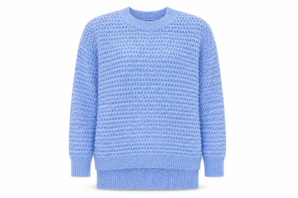Missguided Womens Blue Round Neck  Acrylic Pullover Jumper Size 6