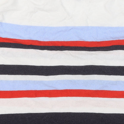 Marks & Spencer Womens Multicoloured Round Neck Striped Viscose Pullover Jumper Size 14