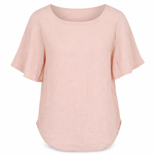 H&M Womens Pink  Viscose Basic Blouse Size 8 Round Neck