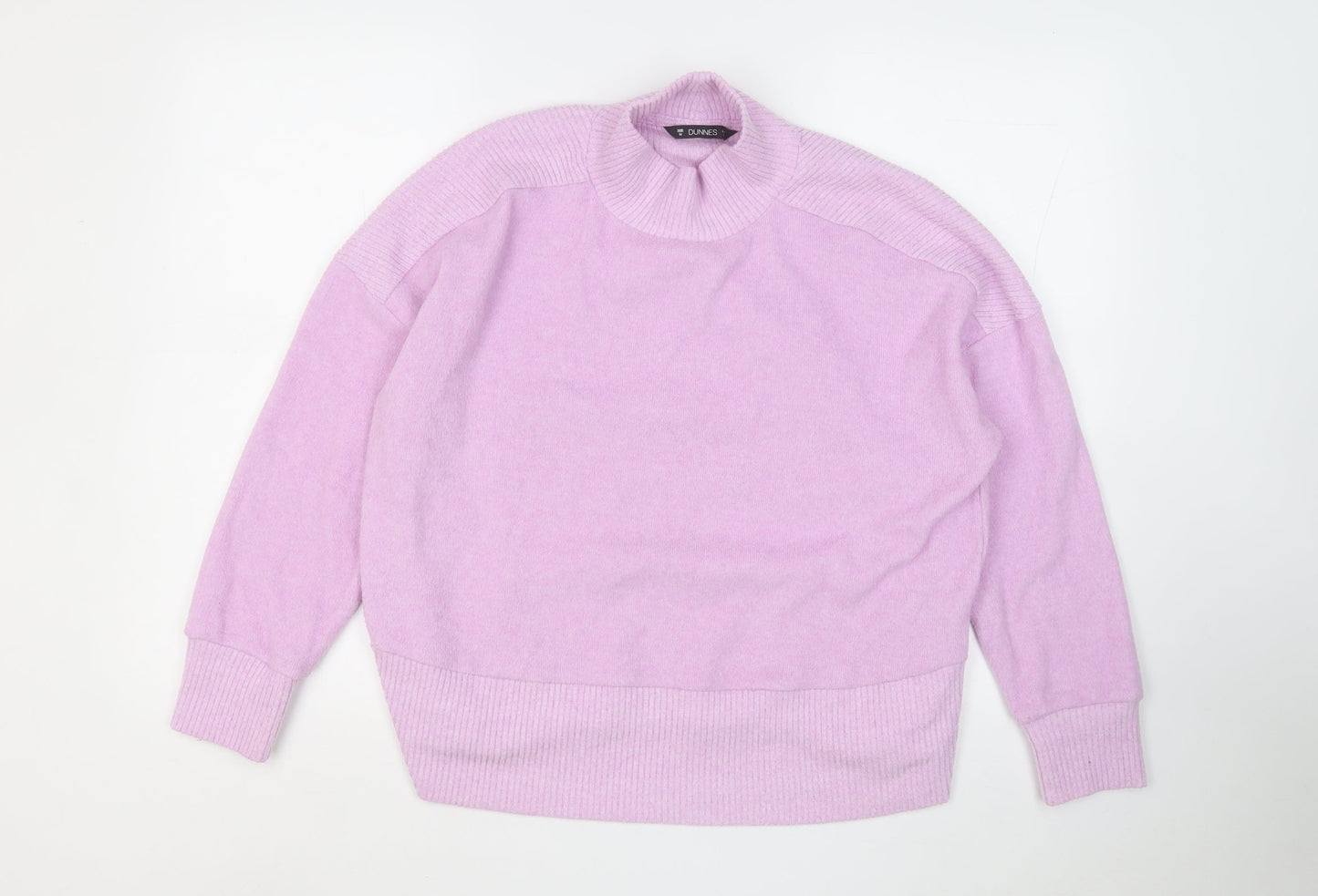 Dunnes Stores Womens Pink Mock Neck  Polyester Pullover Jumper Size M