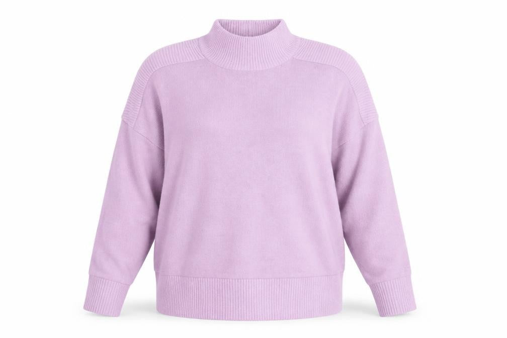 Dunnes Stores Womens Pink Mock Neck  Polyester Pullover Jumper Size M