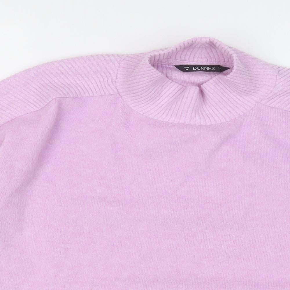 Dunnes Stores Womens Pink Mock Neck  Polyester Pullover Jumper Size M