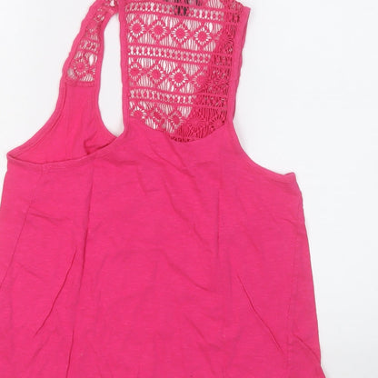 Primark Womens Pink  Polyester Basic Tank Size 10 Round Neck