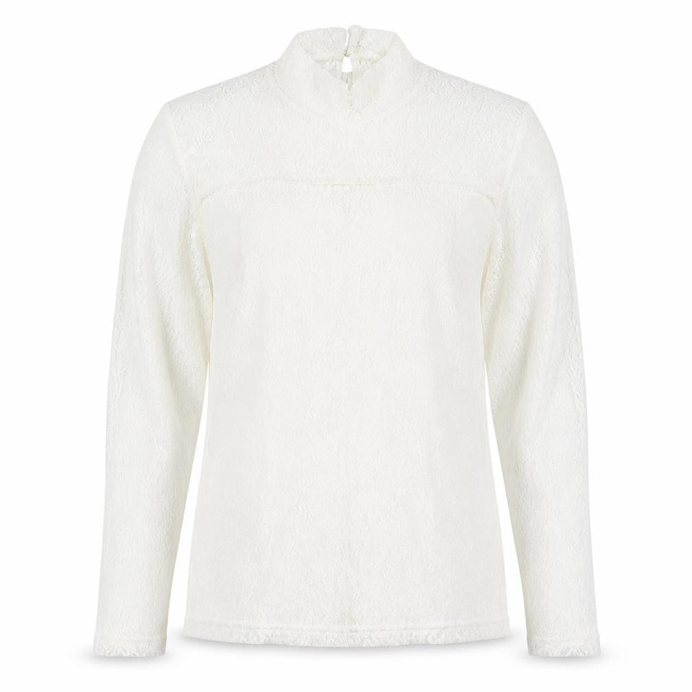 Kaffe Womens White Round Neck Floral Polyimide Pullover Jumper Size L