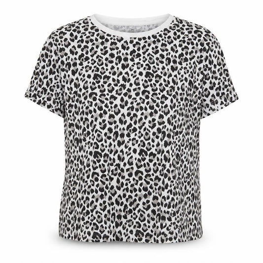 Divided by H&M Womens Black Animal Print Cotton Basic T-Shirt Size M Round Neck