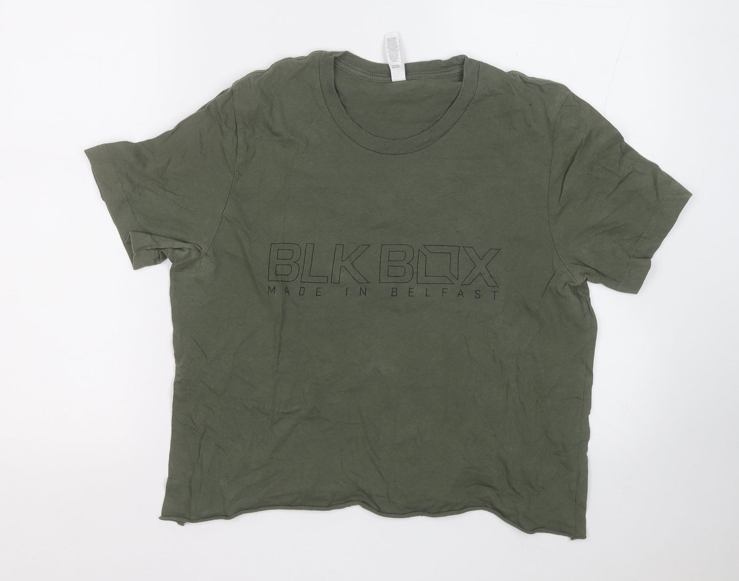 Canvas Womens Green  Cotton Basic T-Shirt Size M Round Neck