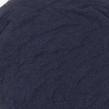 Easy Womens Blue Round Neck  Cotton Pullover Jumper Size M