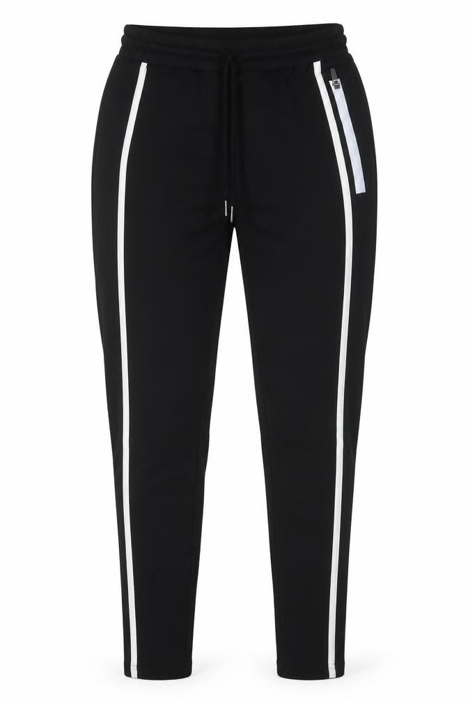 No Drama Womens Black  Cotton Jogger Trousers Size M L26 in Regular
