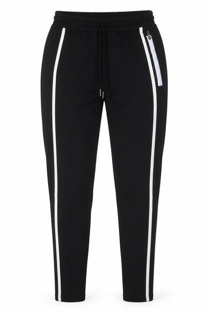 No Drama Womens Black  Cotton Jogger Trousers Size M L26 in Regular