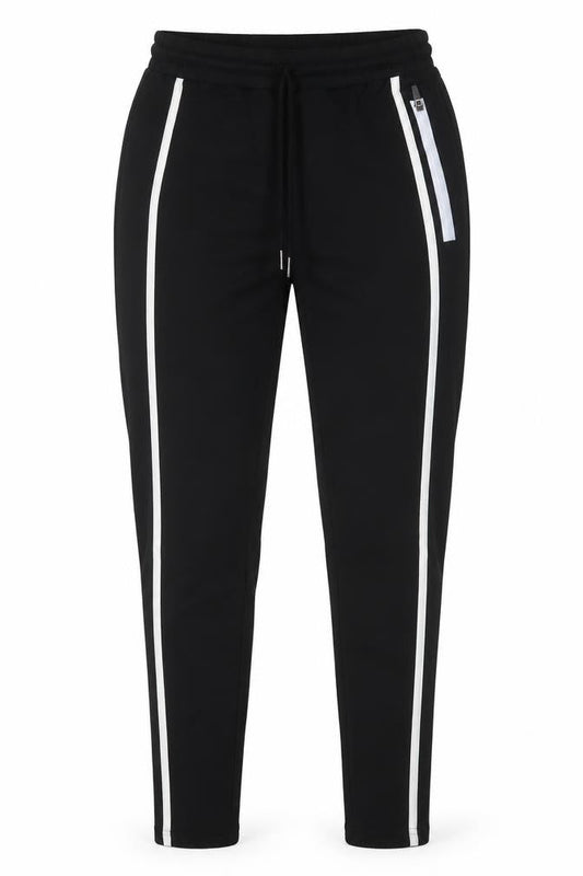 No Drama Womens Black  Cotton Jogger Trousers Size M L26 in Regular