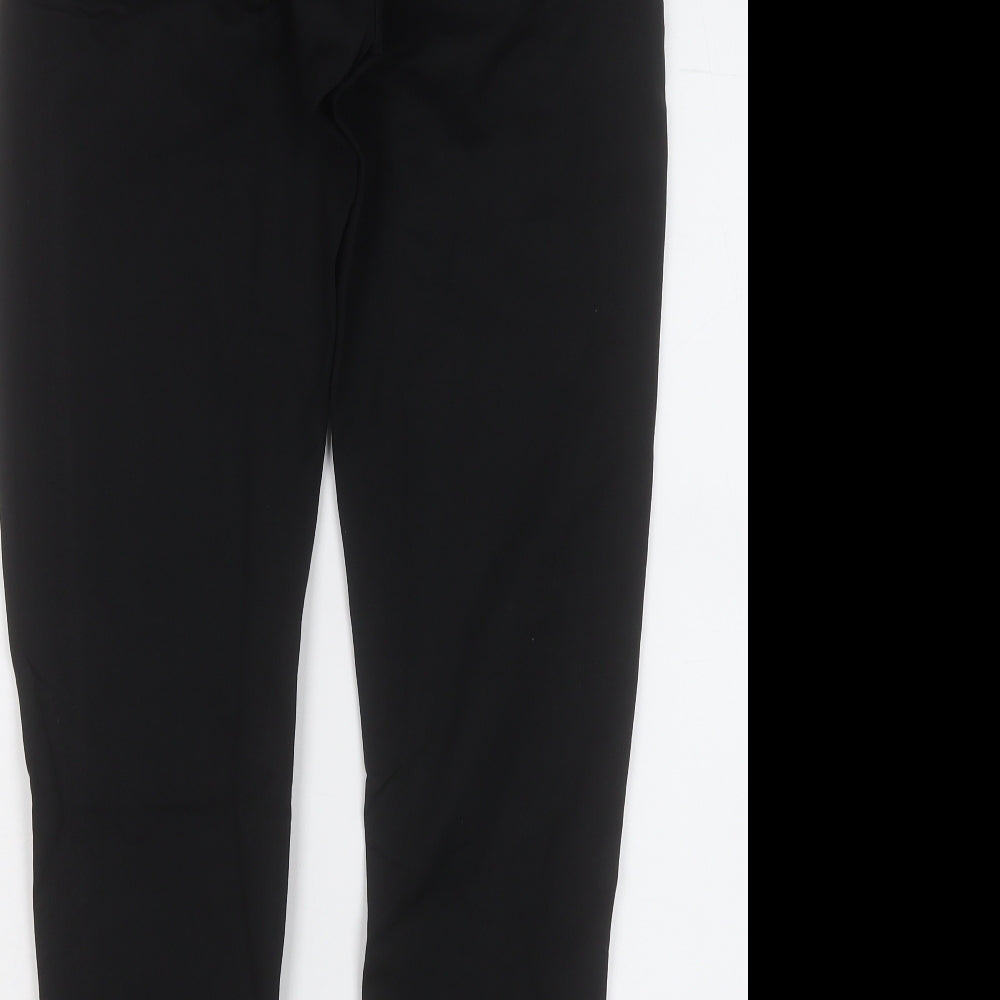 No Drama Womens Black  Cotton Jogger Trousers Size M L26 in Regular