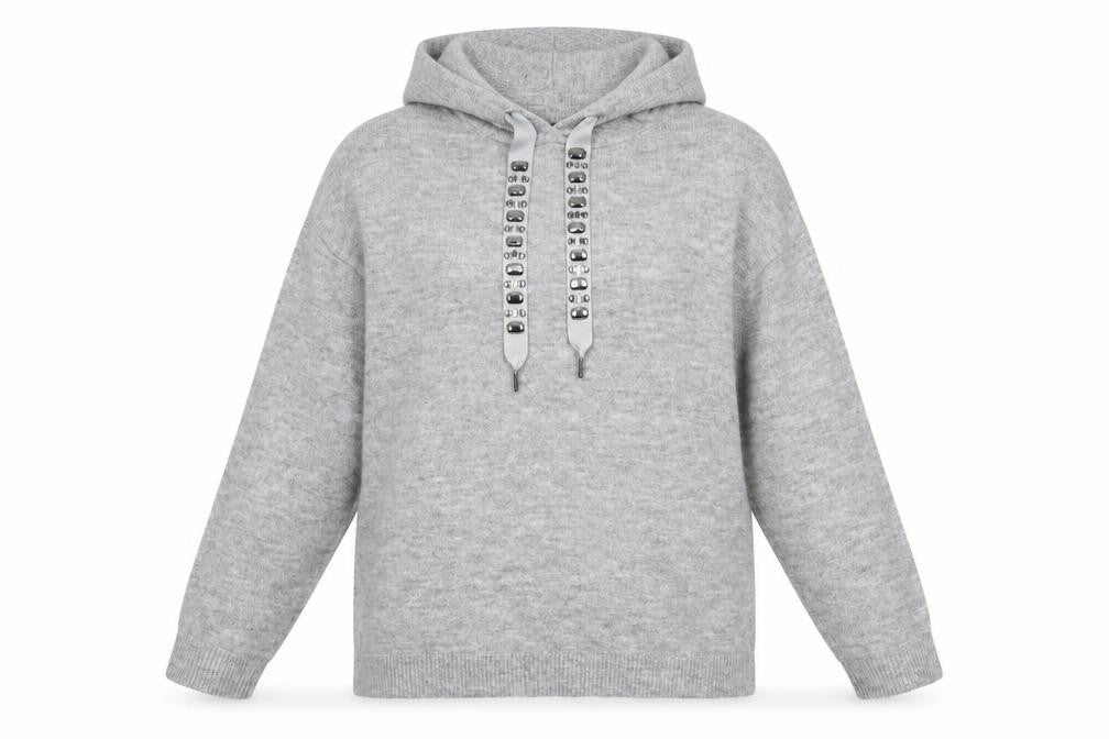 Dunnes Stores Womens Grey  Acrylic Pullover Hoodie Size M  Pullover
