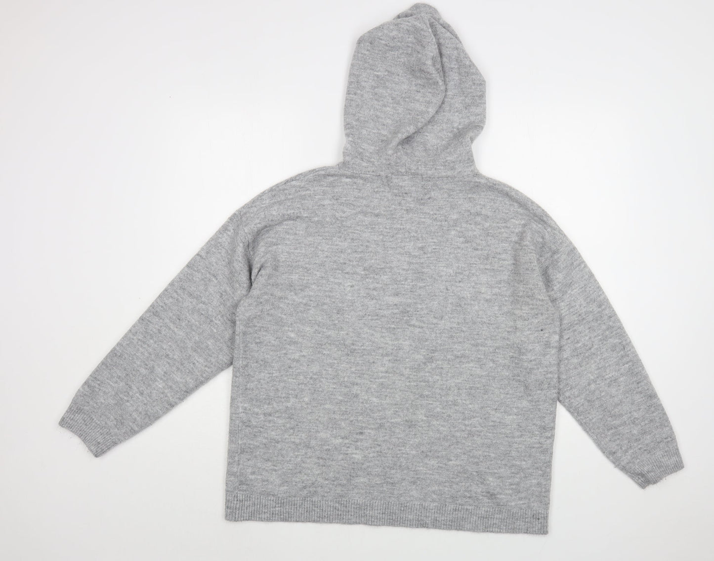 Dunnes Stores Womens Grey  Acrylic Pullover Hoodie Size M  Pullover