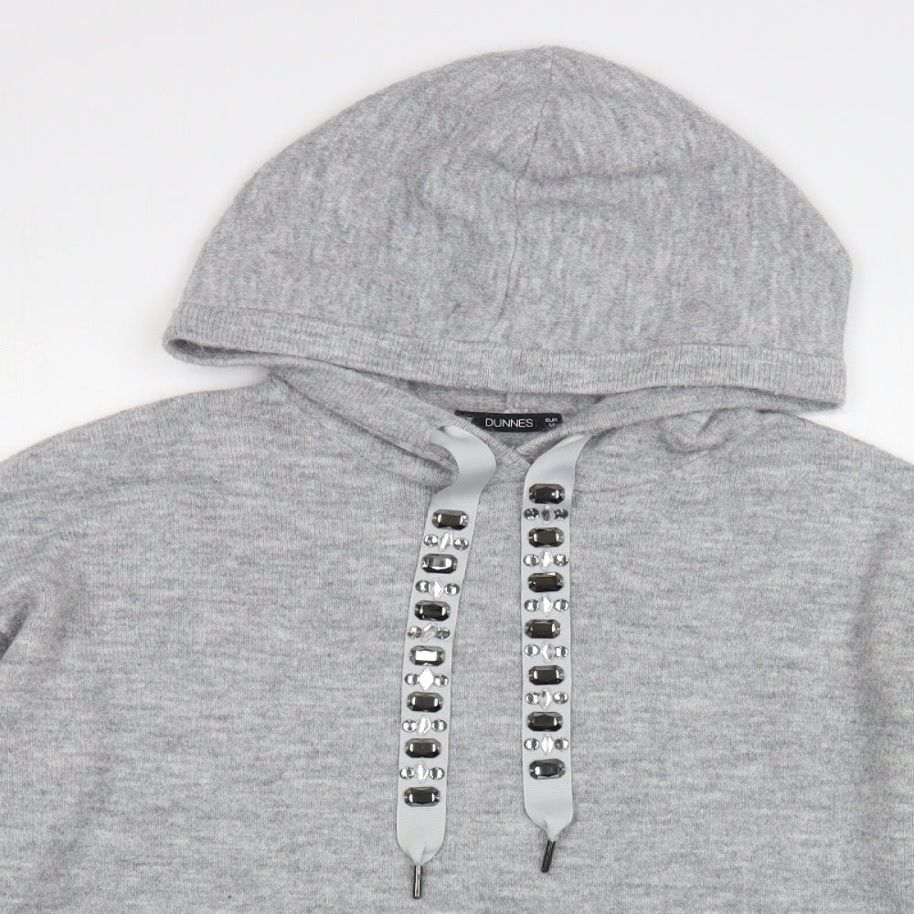 Dunnes Stores Womens Grey  Acrylic Pullover Hoodie Size M  Pullover