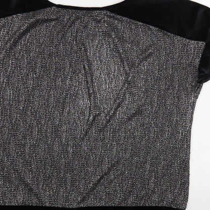 Oasis Womens Silver  Polyester Basic Blouse Size XS Boat Neck