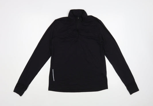 Crivit Womens Black  Polyester Pullover Sweatshirt Size 12  Zip