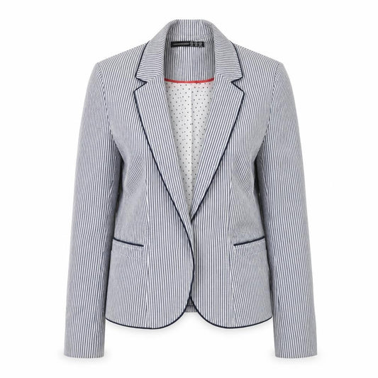 Atmosphere Womens Blue Striped Polyacrylate Fibre Jacket Suit Jacket Size 10