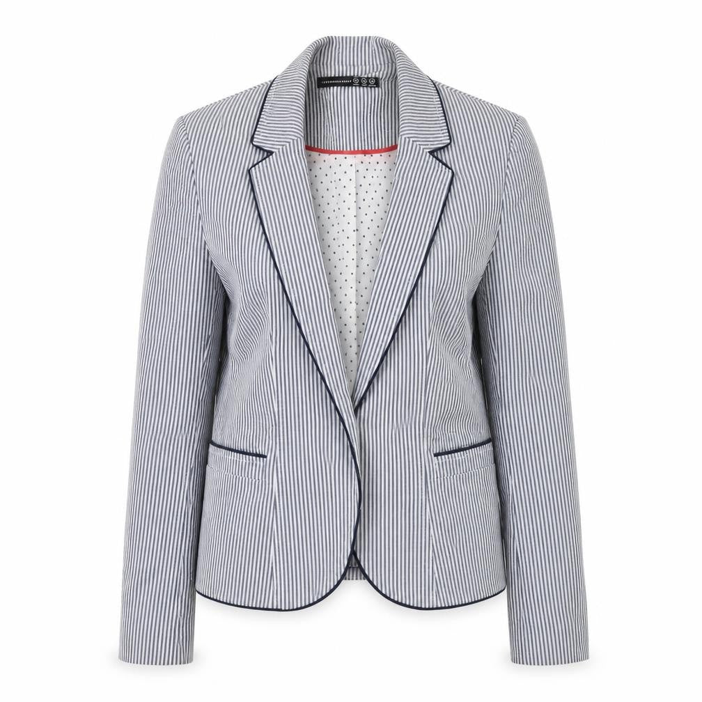 Atmosphere Womens Blue Striped Polyacrylate Fibre Jacket Suit Jacket Size 10