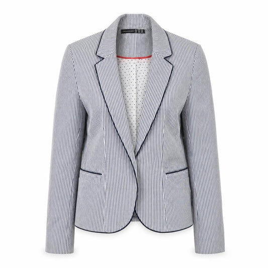 Atmosphere Womens Blue Striped Polyacrylate Fibre Jacket Suit Jacket Size 10