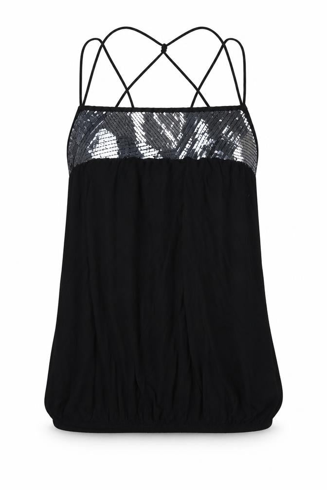 River Island Womens Black  Viscose Basic T-Shirt Size 12 Square Neck