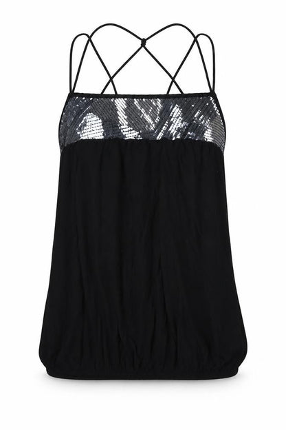River Island Womens Black  Viscose Basic T-Shirt Size 12 Square Neck