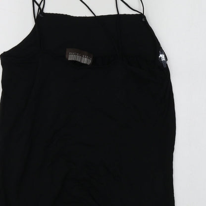 River Island Womens Black  Viscose Basic T-Shirt Size 12 Square Neck