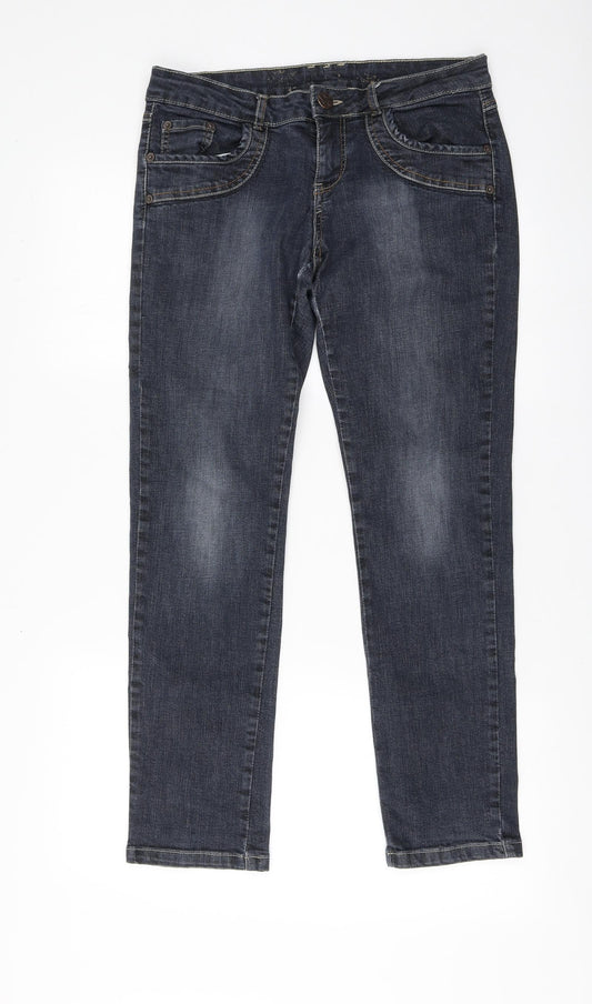 Famer Womens Blue  Cotton Straight Jeans Size 29 in L28 in Regular