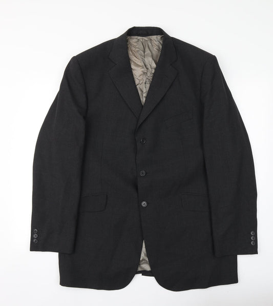 Marks and Spencer Mens Grey  Polyester Jacket Suit Jacket Size 44