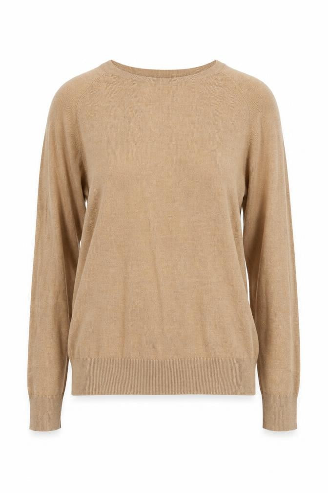 Dunnes Stores Womens Beige Round Neck  Viscose Pullover Jumper Size XS