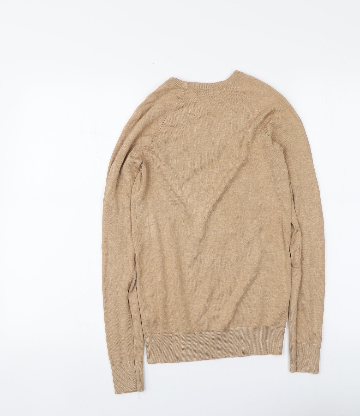 Dunnes Stores Womens Beige Round Neck  Viscose Pullover Jumper Size XS
