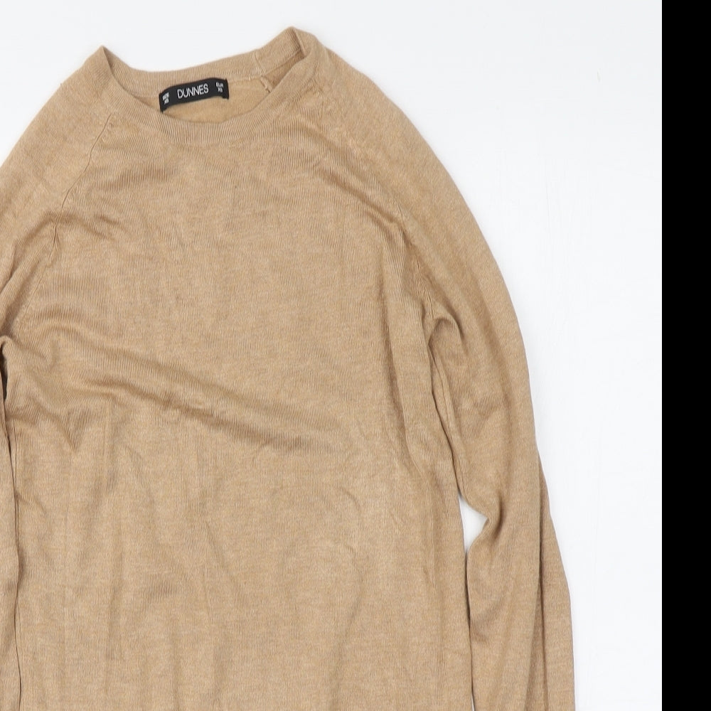 Dunnes Stores Womens Beige Round Neck  Viscose Pullover Jumper Size XS