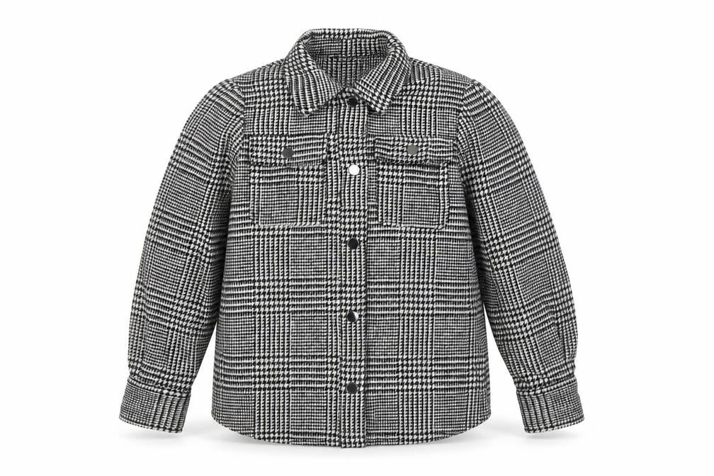 NEXT Girls Black Houndstooth Jacket Size 9 Years Button