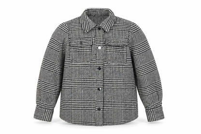 Next Girls Black Houndstooth Jacket Size 9 Years Button