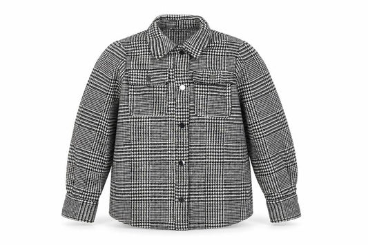 Next Girls Black Houndstooth Jacket Size 9 Years Button